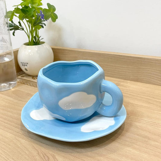 Cloud Cup and Saucer- Blue (Set of 2)