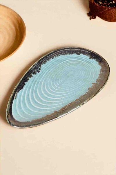 Ceramic Serving Tray (Blue) - 11"
