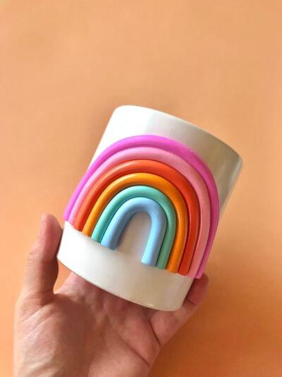 Handmade Ceramic Rainbow Planter