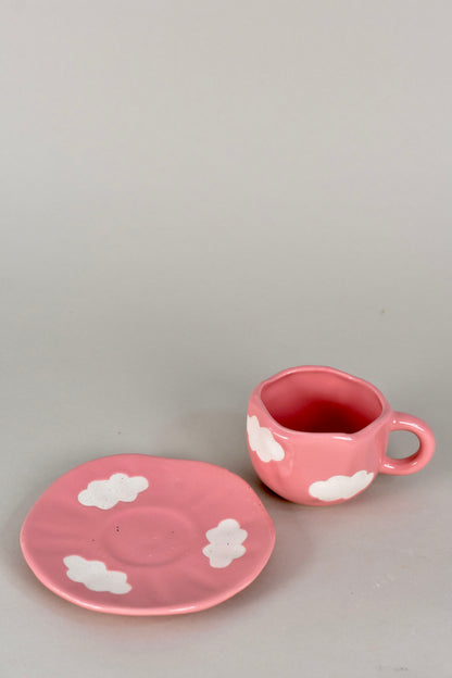 Cloud Cup and Saucer- Pink (Set of 2)