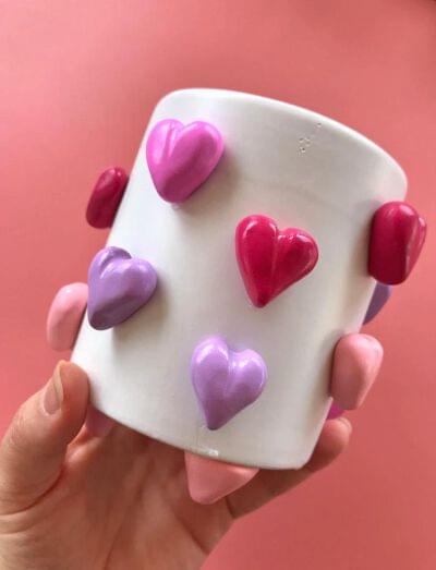 Handmade Ceramic Small Hearts Planter
