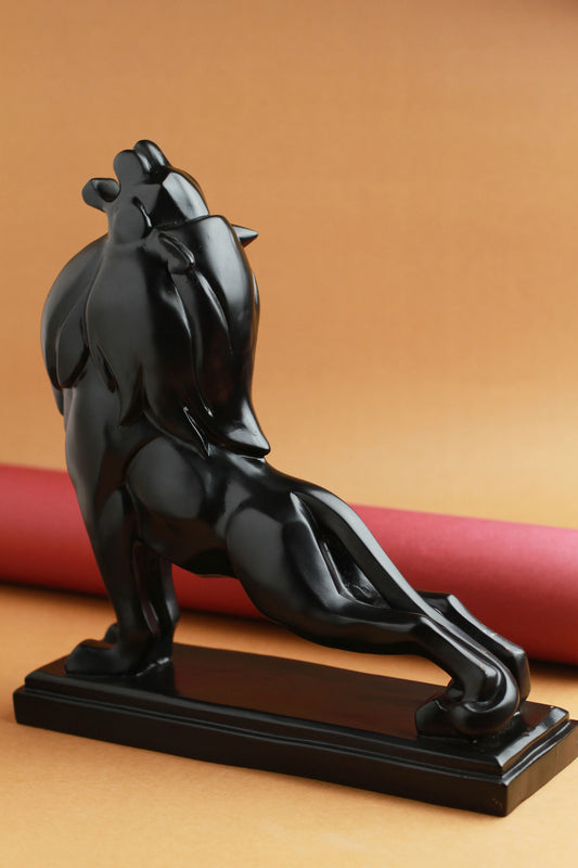 Lion Statue in Yoga pose- Black