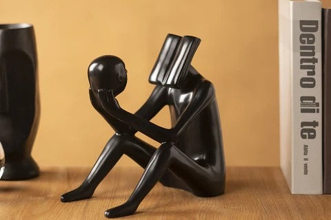 Intellectual Elegance: Home Decor with "Man with Book" Sculpture